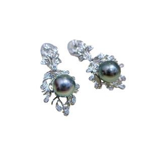 Accesorios de Plata S925 para DIY con Perlas, Cuentas Redondas de 8-10 mm para Pendientes con Soporte de Uña Hueca 22215 - Product Image 5