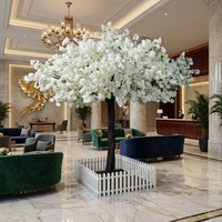 Grand arbre artificiel de fleurs de cerisier et de pêcher, style tendance, pour intérieur et extérieur, arbre à vœux pour hôtels et Thanksgiving