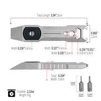 Palanca de Titanio EDC para Bolsillo, Herramienta Manual Multifuncional Práctica de Titanio EDC, Herramienta de Emergencia para Exteriores, Palanca de Titanio
