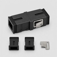 Adaptateur Fibre Optique SC, Coupleur Simplex SM MM OM1 OM2 OM3 OM4, Boîtier Métallique Noir avec Capuchon Anti-Poussière, Garantie 3 Ans
