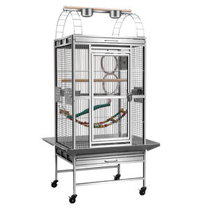 Suibian — <span class=keywords><strong>Cage</strong></span> pliable pour perruches, <span class=keywords><strong>Cage</strong></span> pour Perroquet, en métal robuste, pour animaux, oiseaux, dispositif d'élevage Top avec roues - Product Image 1