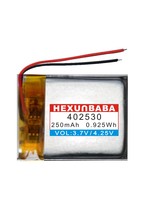 3.7V 250mAh 402530 2 kabel baterai Li-Ion Ion litium polimer untuk earbud TWS EARPHONE HEADPHONE MP3 Speaker GPS L025