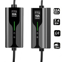 Nouvelle borne de recharge pour véhicule électrique Senku 3,5 kW GBT AC avec écran 2 pouces, 220 V 16 A, portable, 7 kW 32 A, station de recharge domestique pour voiture, câble de 5 m