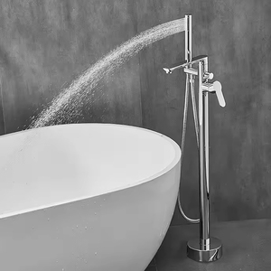Meistverkaufter Moderner Badezimmer-Duscharmatur mit Doppelgriff, Polierter Oberfläche, Luxuriöser Chrom-Wasserfall-Badewannenmischer - Product Image 1