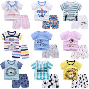 Vêtements pour enfants en coton 100% de haute qualité, style décontracté, à motifs de dessins animés, pour filles et garçons, vente en gros, ensemble de vêtements d'été pour enfants - Product Image 1