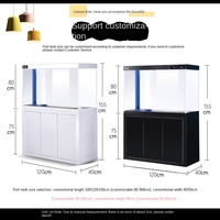 Aquarium en verre super blanc avec filtre de fond sans eau et design paysager pour poissons rouges, idéal pour la présentation au sol dans le salon