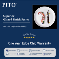 PITO Factory fabrique des ensembles d'assiettes en porcelaine blanche de Chine avec logo personnalisé, vaisselle personnalisée pour hôtel et restaurant, matériau céramique.
