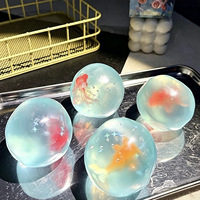 Jouet anti-stress créatif fait main en forme de poisson rouge à presser, en malt de noix de coco à rebond lent