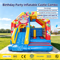 Château gonflable commercial en PVC pour l'extérieur avec toboggan, idéal pour les fêtes d'anniversaire des enfants et les centres de jeux extérieurs