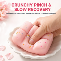 Jouet Squishy en forme de barre de chocolat rose segmentée, avec confettis intégrés, cadeau de décompression pour enfants et adultes, vente au détail