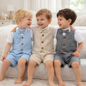 Summer Kids Clothing Sets Formal Suit Children Party Dress <strong>3</strong> Pcs <strong>Toddler</strong> Outfits Cotton Baby Boy Girl Clothes Set with <strong>Vest</strong> - Product Image 1