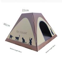 Cama y Rascador para Gatos 2 en 1, Diseño Moderno, Corrugado, Portátil, para Uso en Interiores y Exteriores, 2 Colores, para Gatos de Menos de 7 kg