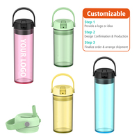 Tritan BPA İçermeyen Spor Su Şişesi 420ml 600ml Sızdırmaz Açılır Kapaklı Yeniden Kullanılabilir Plastik Pipetli Özel Logo OEM Toptan