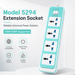 Custom Wholesale Universal <strong>Socket</strong> Outlet 4 Gang Master Switch Wall Mount Home Office Hotel Electrical Power Strip Multi Plug - Product Image 1