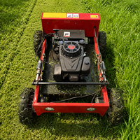 Cortacésped Industrial con Ruedas y Control Remoto de 550 mm con Caja Recolectora de Césped y Opción de Rueda para Césped, para Jardín, Granja y Bordes de Carreteras