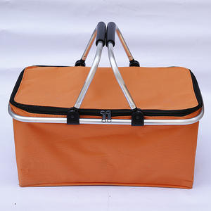 Paniers de rangement pliants prêts pour la vente en gros pour l'achat d'un panier isotherme Panier de pique-nique pliable à double poignée - Product Image 5