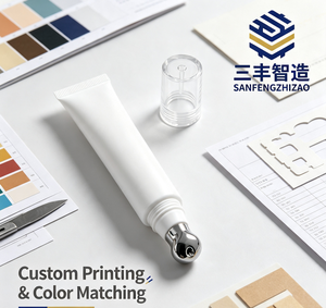 Empty Cosmetic Eyecream Tube with 5 Layers LDPE Material Zinc Alloy Applicator Massage Head and Screw Cap - Product Image 5