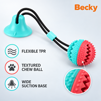 Jouet pour chien robuste de type Tug of War, personnalisé bleu et rouge, jouets interactifs pour chiens, jouets stimulants pour la mentalité des chiens, jouets de dentition pour chiots