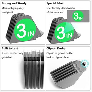 <span class=keywords><strong>Pettine</strong></span> <span class=keywords><strong>tagliacapelli</strong></span> 3 pollici guide protettore De Peine Para Cortadora De Dabello 8 pezzi copri <span class=keywords><strong>pettine</strong></span> adatto per la maggior parte delle Clipper Wahl - Product Image 4