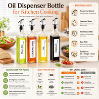 Bouteille Distributrice d'Huile Personnalisée avec Logo pour Cuisine, OEM ODM, Réutilisable, Anti-Fuite