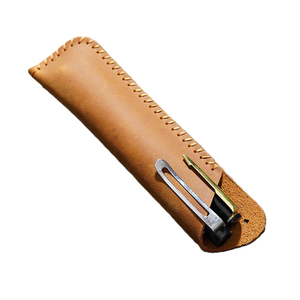 Astucci per Matite da <span class=keywords><strong>Uomo</strong></span> in Vera Pelle Crazy Horse Marrone Vintage Retrò Fatti a Mano, Borse Portapenne da Ufficio in Pelle Bovina a Grana Piena - Product Image 3