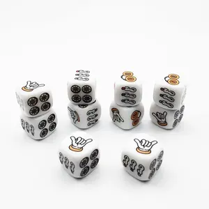 Gian lận xúc xắc xúc xắc Chất lượng cao 16mm D6 xúc xắc tùy chỉnh wngraved nhựa DND Poker toker yeet