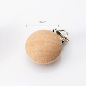 Vendita all'ingrosso 30mm in legno naturale ciuccio Clip porta ciuccio per regalo - Product Image 5