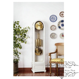 Orologio <span class=keywords><strong>a</strong></span> <span class=keywords><strong>Pendolo</strong></span> Antico di Lusso in Stile Country Francese, in Legno Massiccio con Arco, Illuminazione LED, Movimento Meccanico Tedesco <span class=keywords><strong>Hermle</strong></span>, Suoneria Orale - Product Image 3