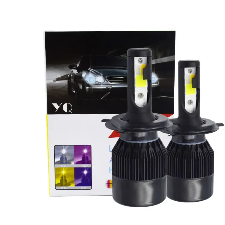 Factory wholesale Auto Headlamp black color C6 9005 h13 h7 h4 COB Led bulb Car headlight for all car