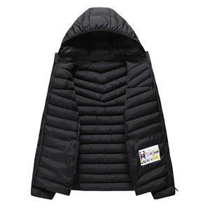 OEM ODM logotipo personalizado de los hombres de invierno al aire libre a prueba de viento chaqueta acolchada con capucha sólida chaquetas acolchadas para los hombres - Product Image 6