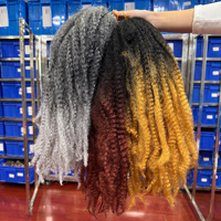 Orientfashion Promotion Tresses au crochet Afro Kinky Twist, Extensions de cheveux synthétiques Ombré pour tressage, Tresses au crochet Afro Marly