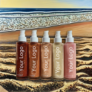 Hanlinger <span class=keywords><strong>Huile</strong></span> sèche scintillante biologique Private Label Lotion bronzante à base de plantes pour le corps avec bronze Glitter Shine Tanning Shimmer Oil - Product Image 3