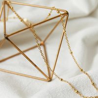 Collier Chaîne Universelle FY Tendance en Acier Inoxydable Plaqué Or 18K, Types Mailles Box, Serpent, Corde, Figaro, Lèvres, Collier Chaîne Fine Superposable pour DIY