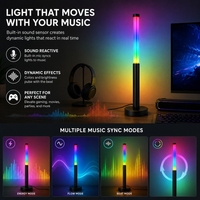 Barre lumineuse LED RGBIC rétractable à hauteur réglable, couleurs magiques, application intelligente, réactive à la musique, USB, lumière ambiante de bureau Cyberpunk