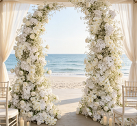 Arche de fleurs artificielles blanches en gros, arrangement floral de haute qualité pour la décoration de scènes de mariage, de propositions de mariage et de fêtes