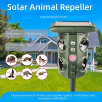 Répulsif à ultrasons pour rongeurs, best-seller, à quatre cornes, haute puissance, dissuasif pour oiseaux, extérieur, solaire, alimenté par USB, en boîte, directement de l'usine