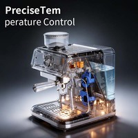 Cafetera Espresso Semiautomática con Molinillo de Granos Integrado, Interfaz en Español y Francés, para Auto y Autocaravana