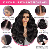 Pelucas de Cabello Humano HD 13x6 con Encaje Frontal, Cabello Humano Brasileño Ondulado Profundo, Pelucas de Cabello Virgen Vietnamita, Peluca Completa sin Pegamento