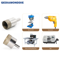 Brocas de Diamante Sinterizado con Vástago Recto QEDIAMONDDIE, de 4-165 mm de Diámetro, para Perforar Vidrio, Granito y Mármol