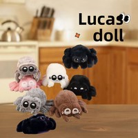 Poupée réaliste en peluche lavée en coton PP super doux, motif araignée noire et blanche, jouet insecte, modèle Lucas Little, 11cm-30cm, produit transfrontalier très vendu