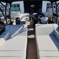 Bateau ponton en fibre de verre personnalisable de 22 pieds avec cabine, porte-cannes, moteur hors-bord, haute vitesse, pour divertissement familial, pêche sportive et croisière