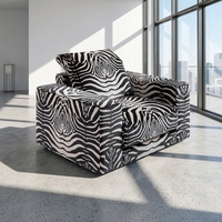 Fauteuil Zébré de Luxe Qualité Hôtelière, Canapé Simple Moderne de Luxe pour Villa, Manoir, Projet de Hall d'Hôtel Designer