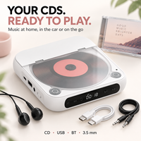 Système audio stéréo compact portable classique, mini lecteur de CD rechargeable à piles, pour la maison