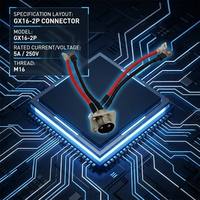 Connecteur Aviation Circulaire LED CCTV à Capteur GX16 2-10 Broches Mâle Fileté Boîtier Métallique Nickelé à Souder pour Applications Industrielles et Solaires