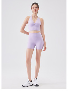 Women Twist Front Deep V Halter Yoga Tank <b>Top</b> Removable Chest Pad Breathable Buttery Soft Sports Crop <b>Low</b> for Pilates Gym - Product Image 5