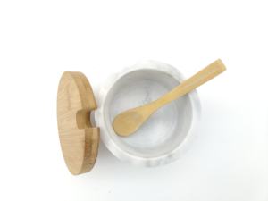 Salero y Azucarero de Mármol con Tapa de Bambú, Contenedor de Especias Estilo Americano con Conservación de Frescura para la Cocina del Hogar - Product Image 3