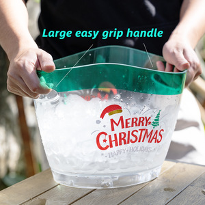 Seau à glace transparent en plastique de 5 L pour vin rouge <span class=keywords><strong>et</strong></span> bière - Emballage carton portable, design moderne pour Noël - Approvisionnement direct usine - Product Image 6