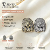 Conchos Logam Paduan untuk Pelana Kulit Gaya Barat dan India, Conchos Turquoise untuk Sabuk