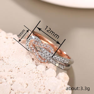 Anillo de compromiso de oro rosa con diamantes para mujer, corte redondo brillante, color H natural, diseño infinito T0571 - Product Image 5
