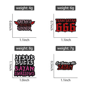 Satan ist Favorit Sünder Emaille Pins Benutzer definierte Jesus saugt Satan Schwalben Brosche Rucksack Revers Abzeichen Punk Gothic Schmuck Zubehör - Product Image 6